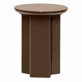 Tavolino laterale Brie 40 cm, marrone chiaro, mocha, lucido