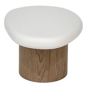 Tavolino laterale Floe 50 cm, bianco/noce