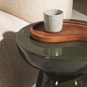 Tavolino di servizio Logan 40 cm, verde oliva, lucido