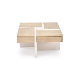 Tavolino da salotto SEVILLA S, piano: rovere cremona, gambe: cashmere