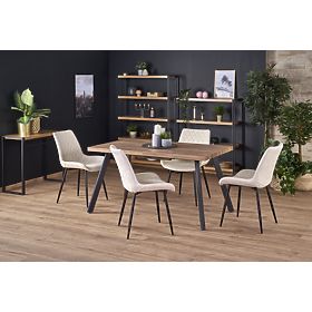 Tavolo allungabile BERLIN 140-180 cm, piano - noce, struttura - nero (2p=1ks), Halmar