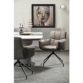 Tavolo allungabile DANCAN, marmo bianco / grigio / grigio chiaro / nero (3p=1ks)