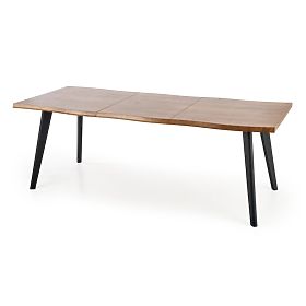 Tavolo allungabile DICKSON 120–180/80 cm, piano – naturale, gambe – nere, Halmar