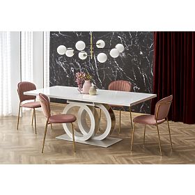 Tavolo allungabile GALARDO, bianco / oro (3p=1ks), Halmar
