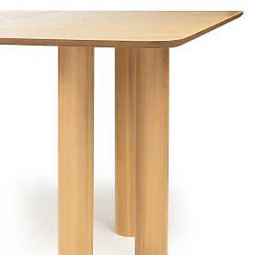 Tavolo allungabile Loa 140-200 cm, impiallacciatura di quercia, naturale, legno di faggio, arrotonda