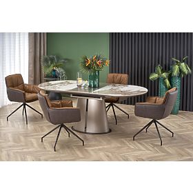 Tavolo estensibile ROBINSON, marmo beige / cappuccino / nero