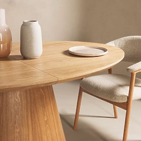 Tavolo allungabile Solan 160-200 cm, ovale, naturale, lectus