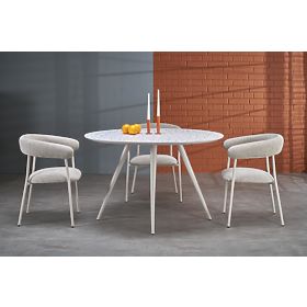 Tavolo ARAMIS, piano - terrazzo, gambe - bianco (2p=1ks), Halmar