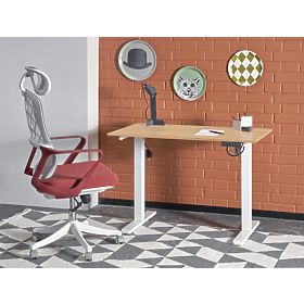 B53 scrivania con funzione di regolazione dell'altezza, rovere artisan / bianco