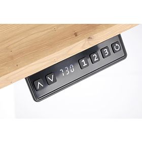 B53 scrivania con funzione di regolazione dell'altezza, rovere artisan / bianco