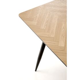 Tavolo BERTO piano - naturale, gambe - nero (2p=1ks), Halmar