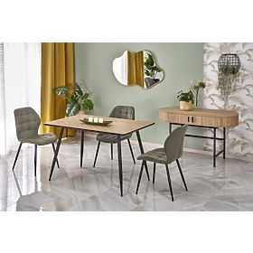 Tavolo BERTO piano - naturale, gambe - nero (2p=1ks), Halmar