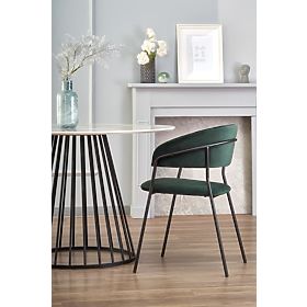 Tavolo BRODWAY piano - marmo bianco, gambe - nero (2p=1ks)