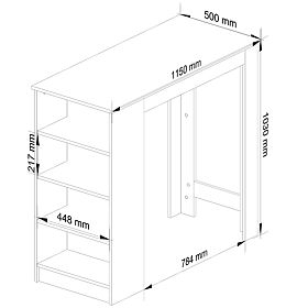 Tavolo da bar per sgabello da bar 115 cm Bianco / Rovere Sonoma
