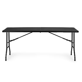 Tavolo da catering pieghevole 180 cm a valigia nero ModernHome, MultiGarden