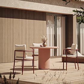 Tavolo da giardino Vibonis 100 cm, rotondo, in cemento, terracotta