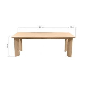 Tavolo da pranzo Bali 220 cm, bianco crema