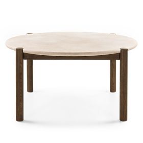 Tavolo da pranzo Bruna, 150 cm, rotondo, rovere mocha/marmo cream, lectus
