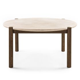 Tavolo da pranzo Bruna, 150 cm, rotondo, rovere mocha/marmo cream