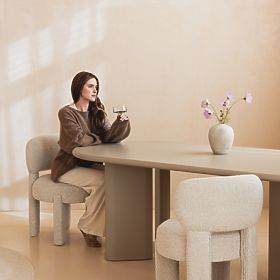 Tavolo da pranzo Lima 220 cm, beige scuro, ovale