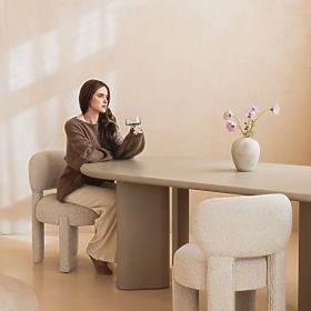 Tavolo da pranzo Lima 220 cm, beige scuro, ovale