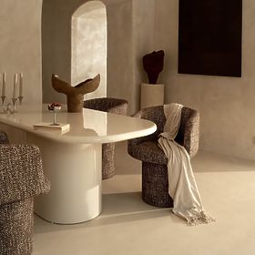 Tavolo da pranzo Modesto 180 cm, beige chiaro, lucido