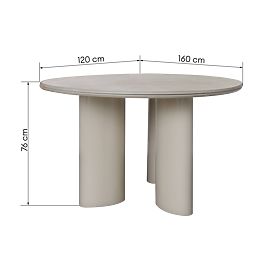 Tavolo da pranzo Rio 160 cm, beige chiaro/marmo