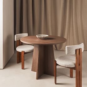 Tavolo da pranzo rotondo Merlo 100 cm, noce lincoln