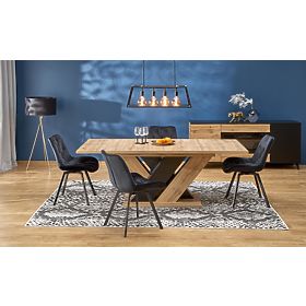 Tavolo estensibile BRANDON 160-200/90 cm rovere wotan/nero