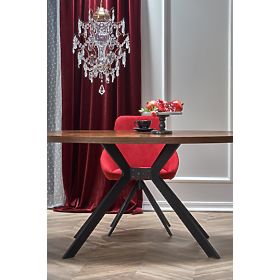 Tavolo LOCARNO, piano - noce, gambe - nero (2p=1pz)