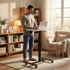 Tavolo mobile regolabile 70x48 cm tavolino per laptop altezza regolabile 71,5-112 cm ModernHome, MODERNHOME