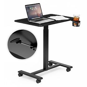 Tavolo mobile regolabile 70x48 cm tavolino per notebook regolazione altezza 71,5-112 cm nero ModernH, MODERNHOME