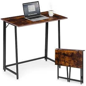 Tavolo pieghevole per computer 80x45 cm tavolino per laptop loft noce antico ModernHome, MODERNHOME