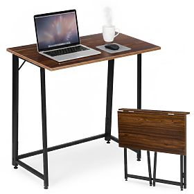 Tavolo pieghevole per computer 80x45 cm tavolino per notebook stile loft noce scuro ModernHome, MODERNHOME