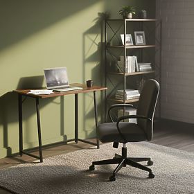 Tavolo pieghevole per computer 80x45 cm tavolino per notebook stile loft noce scuro ModernHome, MODERNHOME