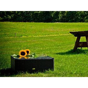 Tavolo quadrato in rattan sintetico nero