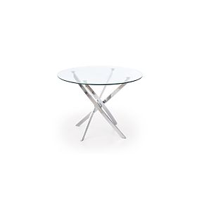 Tavolo RAYMOND, piano - trasparente, gambe - cromo