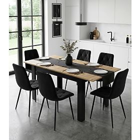 Tavolo rettangolare allungabile 120-160x80 cm per cucina e sala da pranzo per 4-6 persone rovere art, LEOBERT