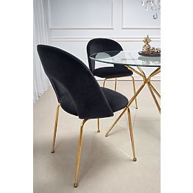 Tavolo RONDO, piano - trasparente, gambe - dorate