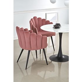 Tavolo rotondo AMBROSIO, piano - vetro, gambe - nero (2p=1ks), Halmar