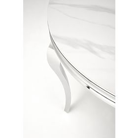 Tavolo rotondo REGINALD piano - marmo bianco, gambe - argento