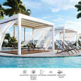 Tenda 372,5 cm per lato pergola 4 m, bianca