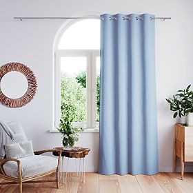 Tenda CLEAR colore blu scuro motivo stampato stile boho classico occhielli metallici argentati