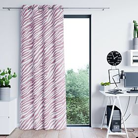 Tenda FUN colore rosa con stampa a motivo animale stile tropicale occhielli metallici argentati