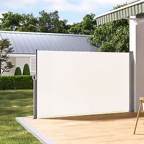 Tenda pieghevole 300x180 cm paravento laterale per giardino e terrazza beige