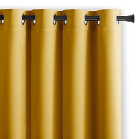 Tenda RESTILO BLACKOUT colore senape, stile classico, anelli argentati, materiale