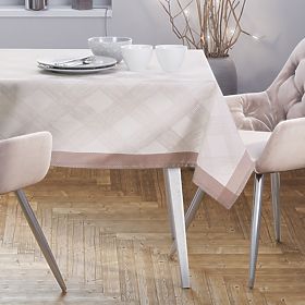 Tovaglia MILLUZA crema metallizzata motivo classico 140x300 ameliahome