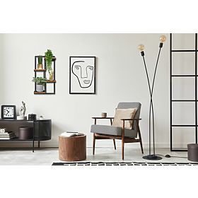 Vaso sospeso nero Hagart Rustic rovere antico