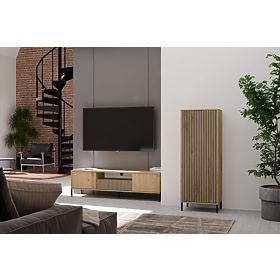 Vetrina KAMARO 1DD SLIM ROVERE ARTISAN Pannello Frontale Lamellare