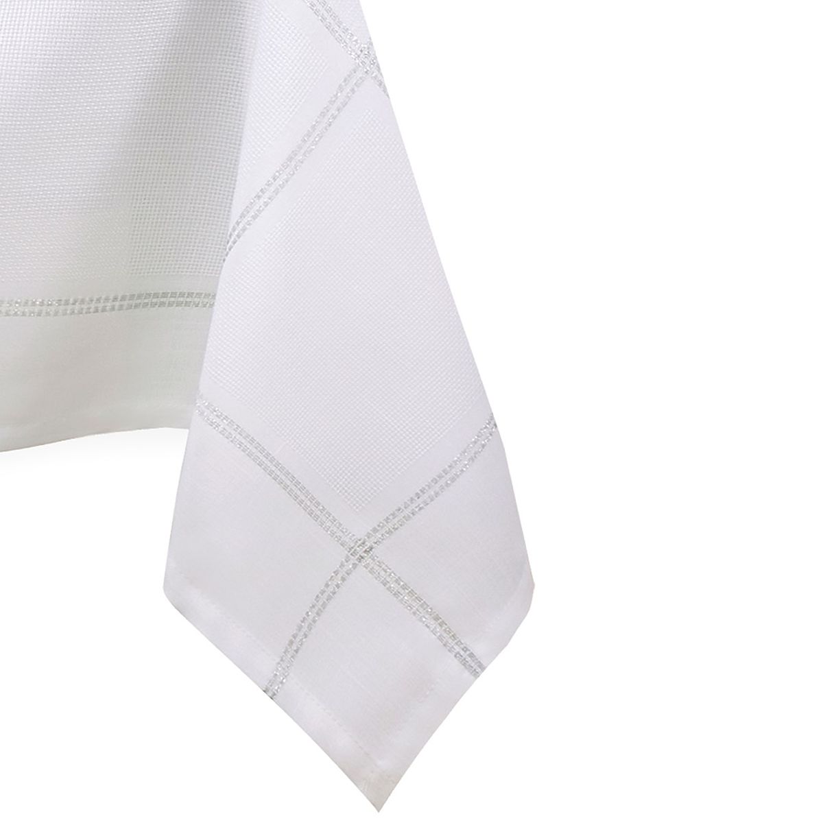 Tovaglia ANTONY colore bianco motivo liscio classico 140x400 ameliahome